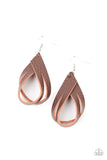 Thats A STRAP - Brown Leather Paparazzi Earrings