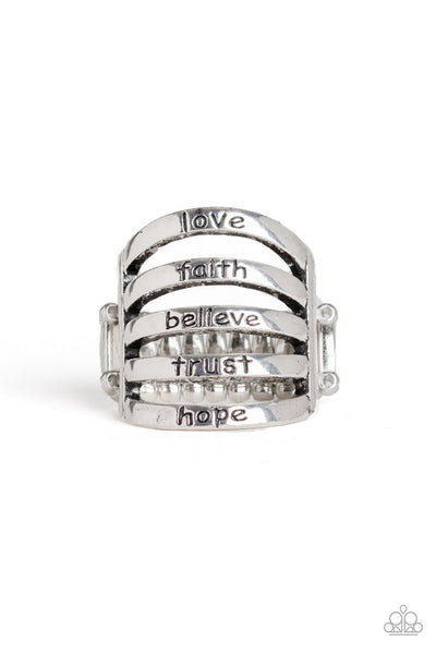 Never Lose Faith- Silver Paparazzi Ring