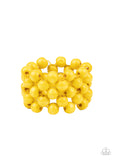 Tiki Tropicana - Yellow Paparazzi Wood Bracelet