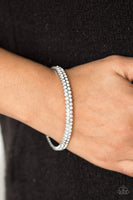 Paparazzi Decked Out In Diamonds - White Bracelet