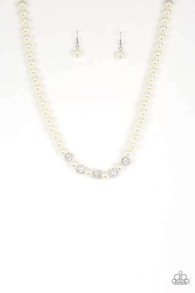 Paparazzi - Uptown Heiress - Silver Pearl Necklace | Fashion Fabulous  Jewelry