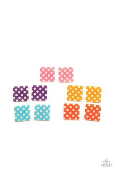 Starlet Shimmer Earrings- Square Polka Dots