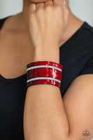 Paparazzi MERMAID Service Bracelet- Red/Silver